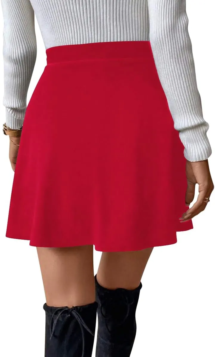 Sweet Hearts Skater Skirts for Women- Basic Casual Versatile Stretchy Mini Tennis Skirt Made in USA