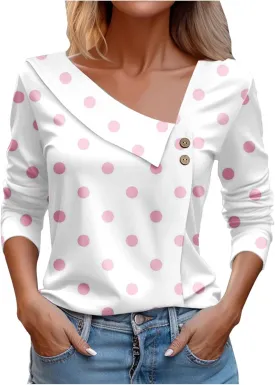 T Shirts for Women Fashion Checked 3/4 Sleeve Tops Loose V Neck Trendy Business Office Casual Pullover Blouses