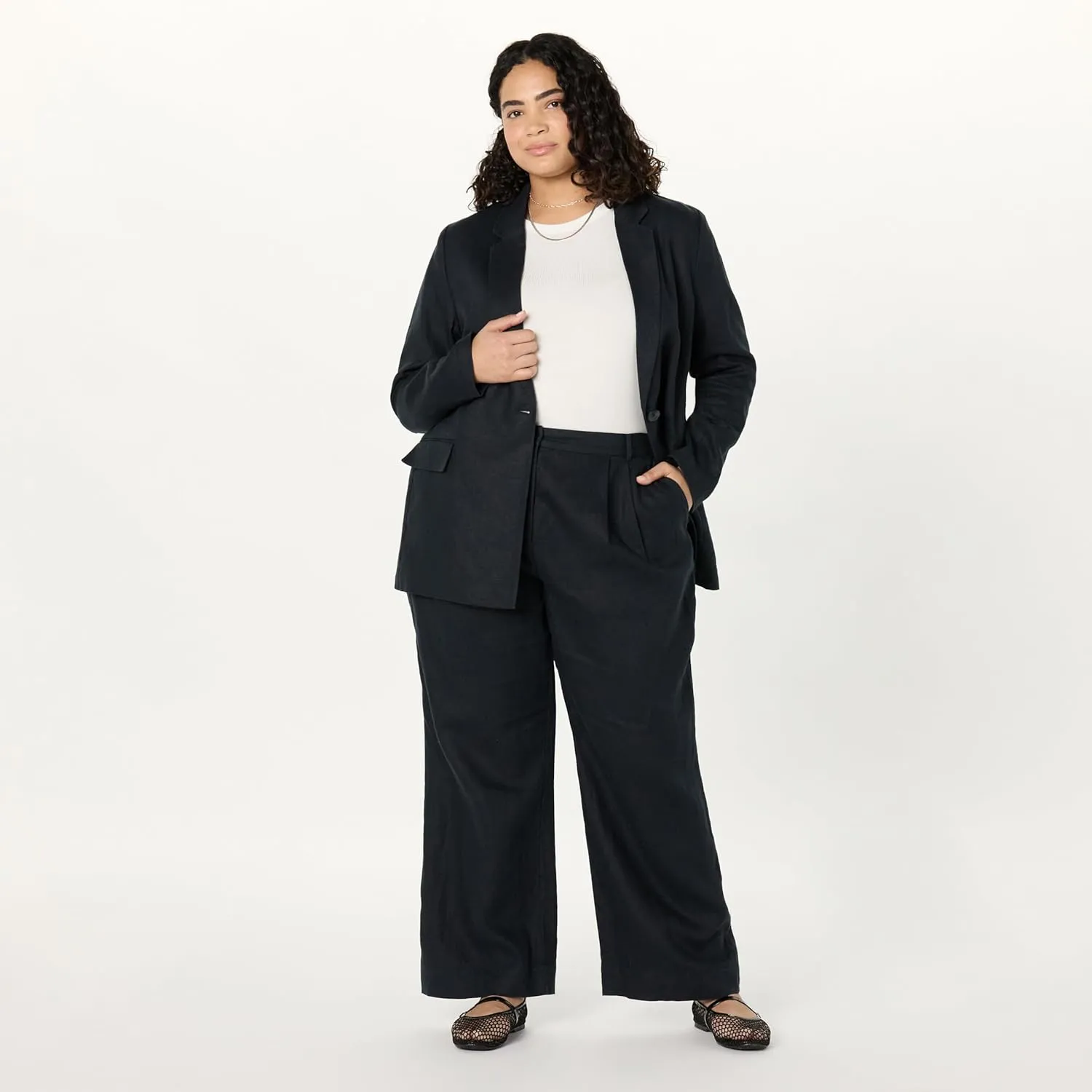 The Drop Women's Amalia Relaxed Pleated Trousers