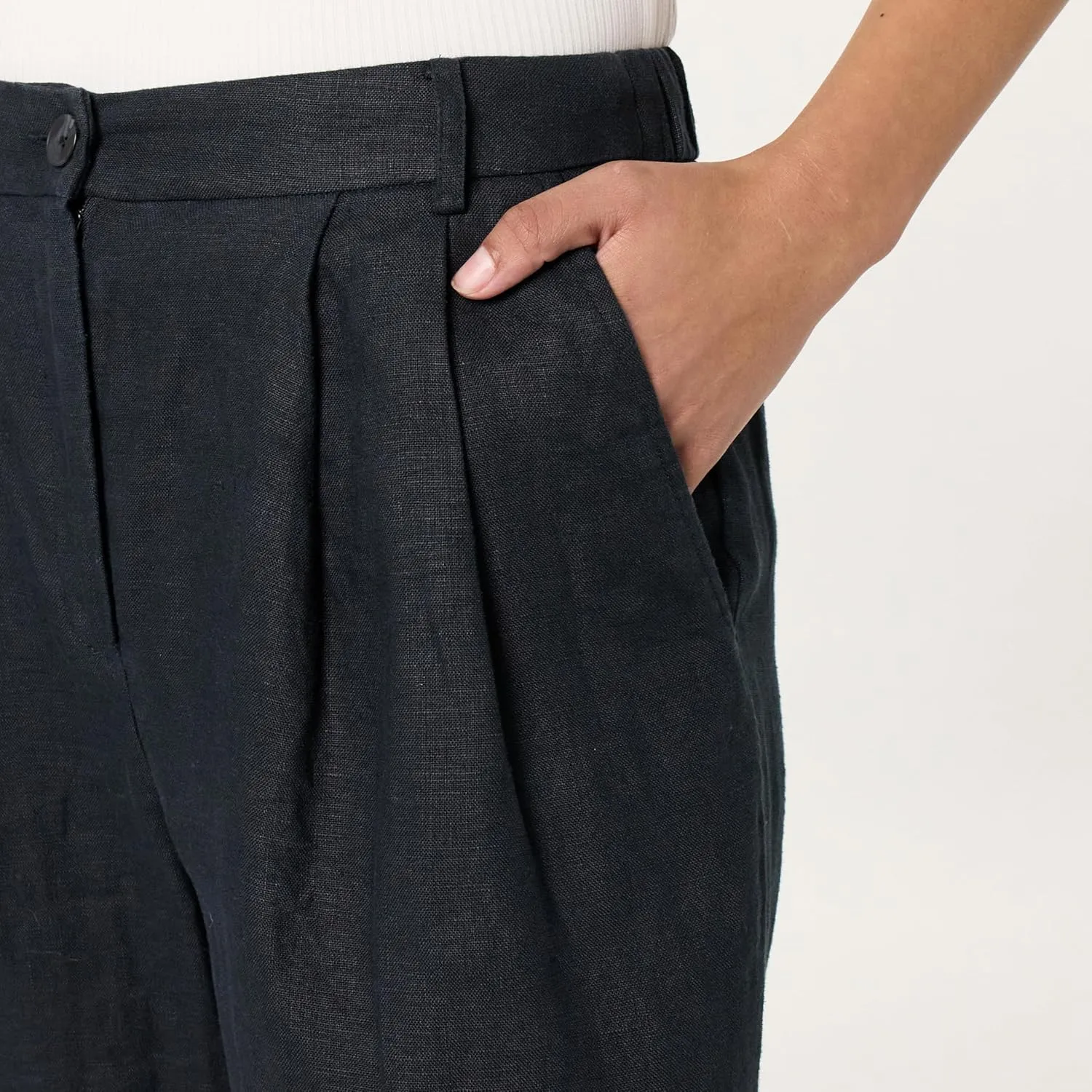 The Drop Women's Amalia Relaxed Pleated Trousers