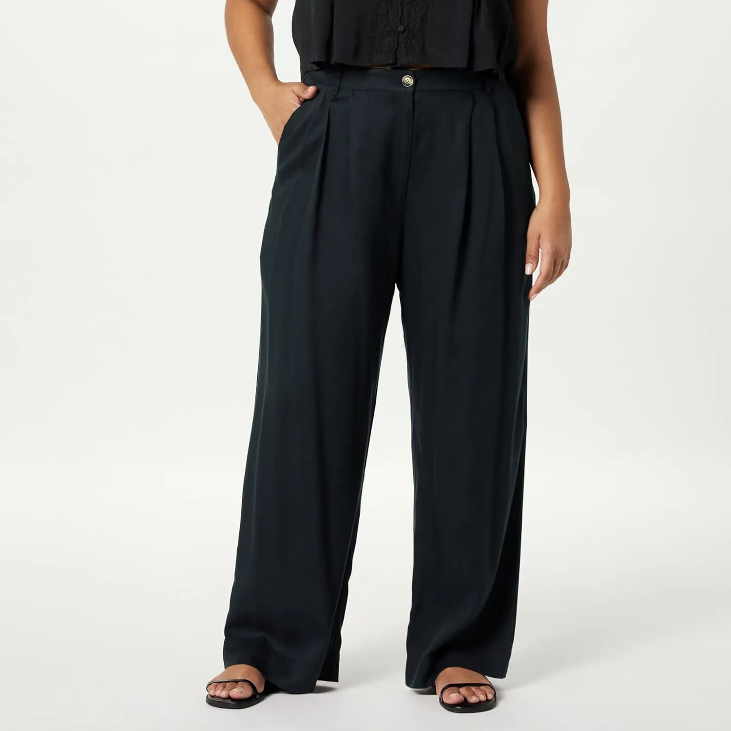 The Drop Women's Amalia Relaxed Pleated Trousers