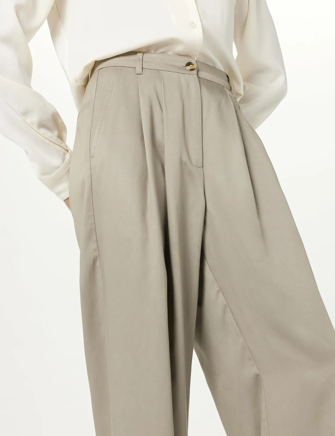 The Drop Women's Amalia Relaxed Pleated Trousers