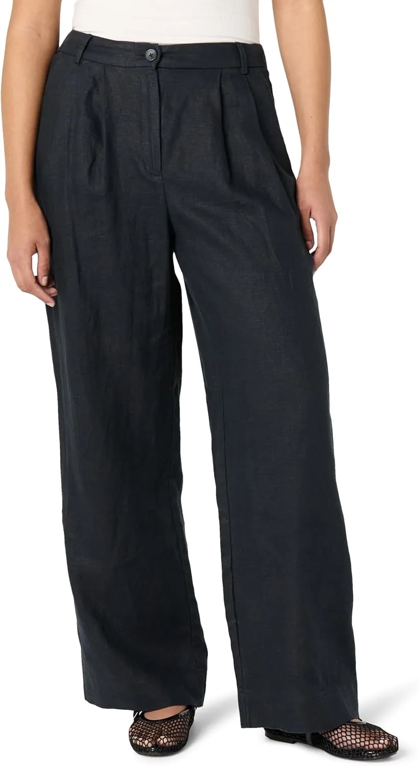 The Drop Women's Amalia Relaxed Pleated Trousers