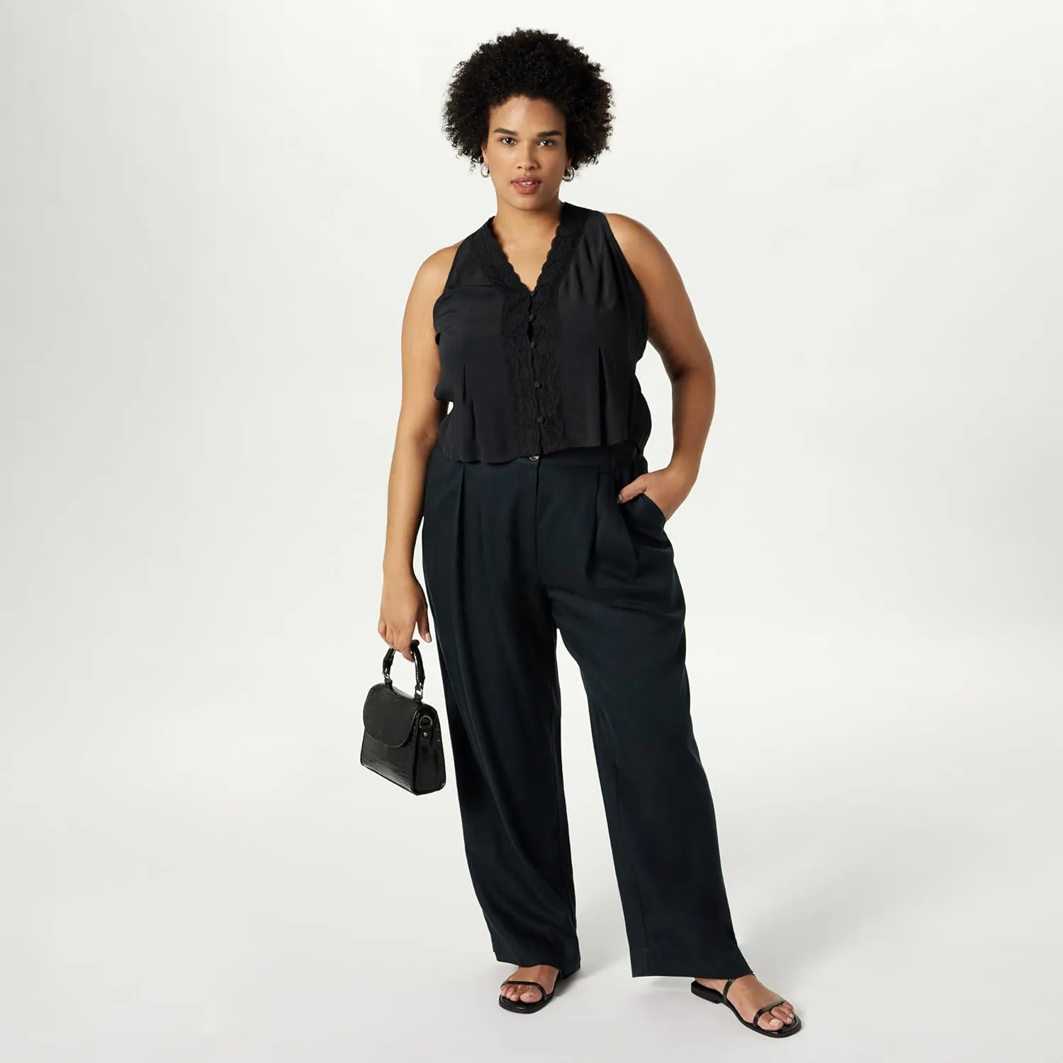 The Drop Women's Amalia Relaxed Pleated Trousers
