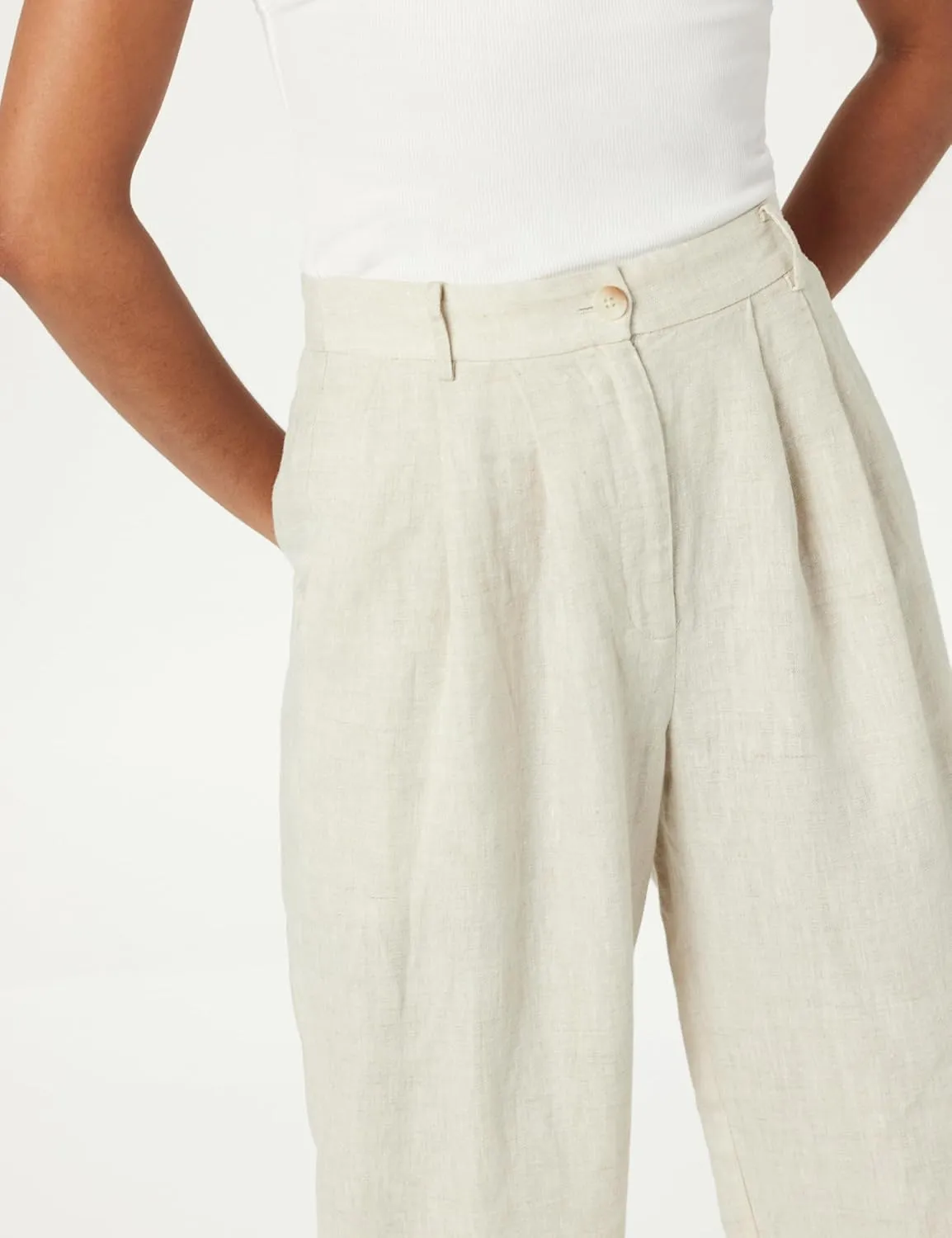 The Drop Women's Amalia Relaxed Pleated Trousers