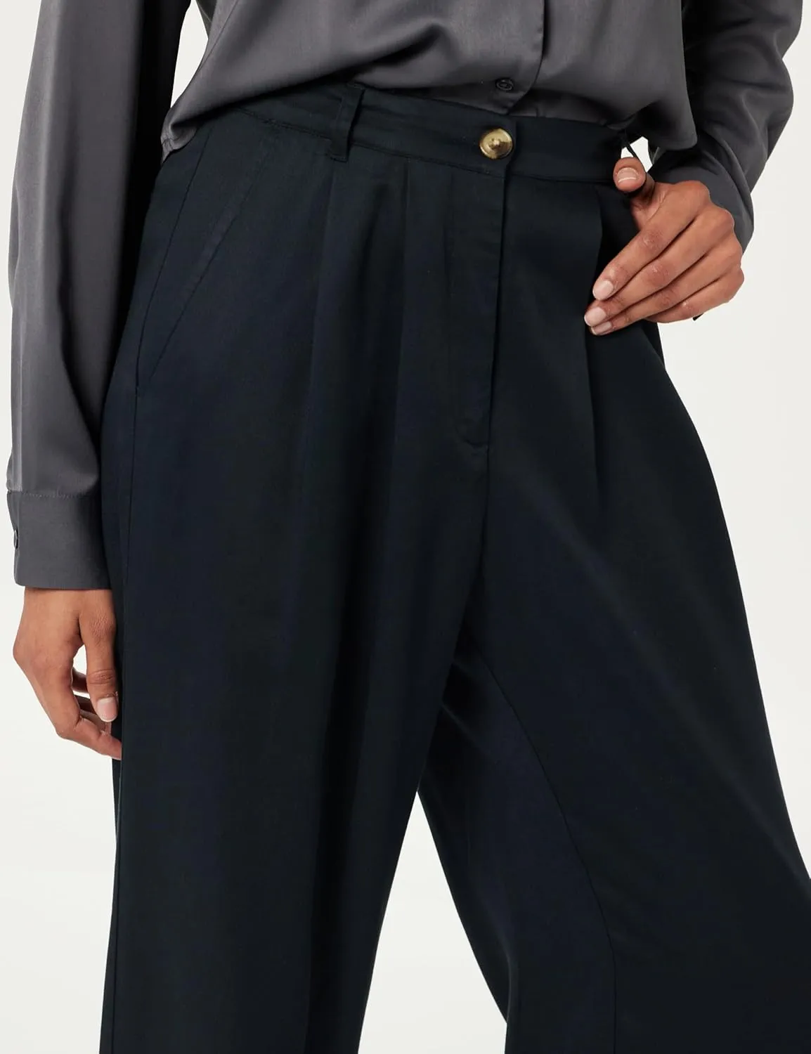 The Drop Women's Amalia Relaxed Pleated Trousers