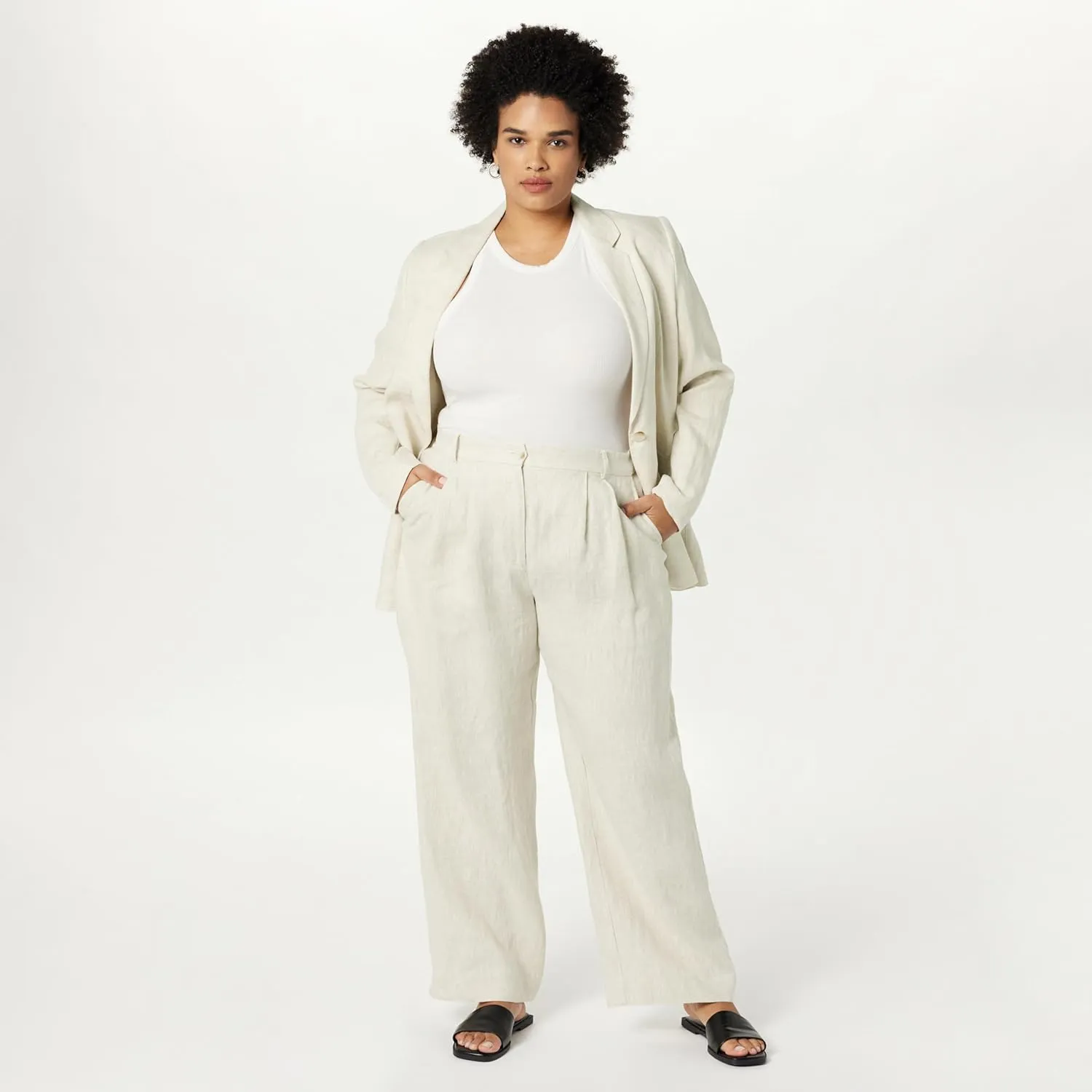 The Drop Women's Amalia Relaxed Pleated Trousers