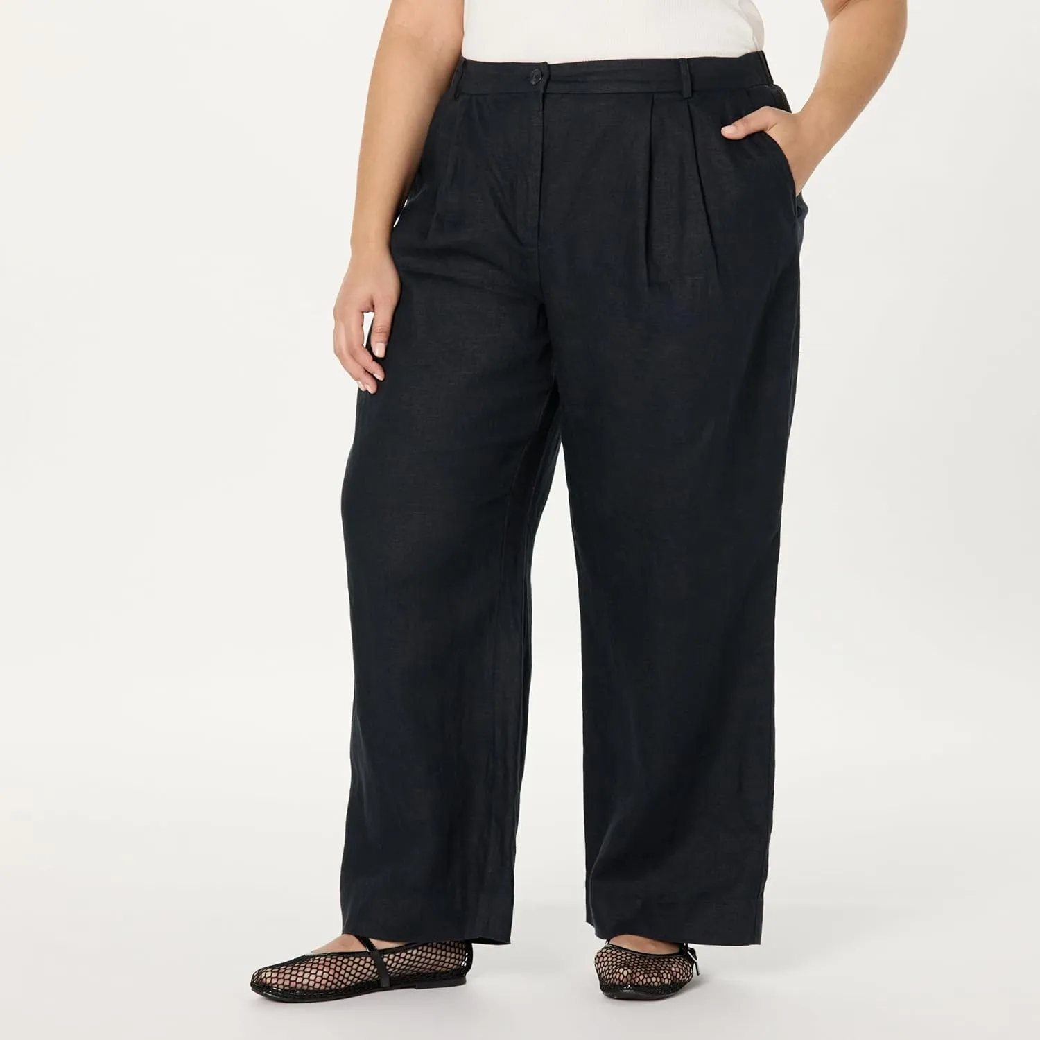 The Drop Women's Amalia Relaxed Pleated Trousers