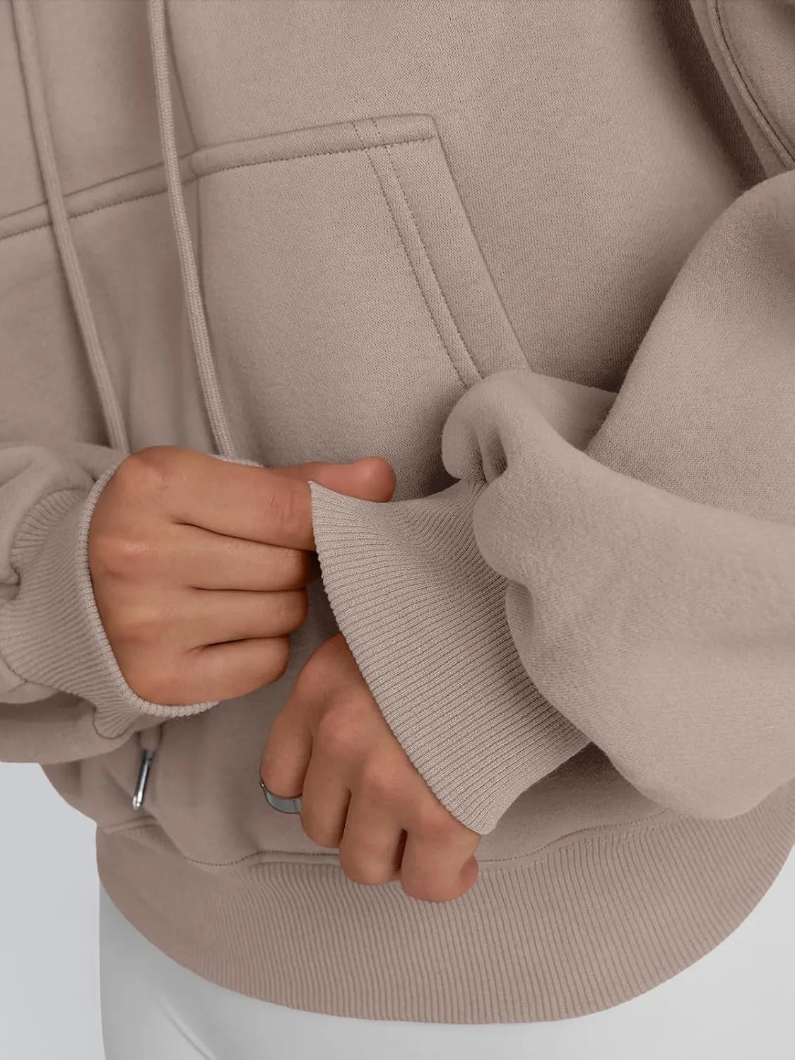 Trendy Queen Womens Cropped Hoodies Fall Fashion 2025 Casual Long Sleeve Sweatshirts Y2k Outfits Winter Clothes