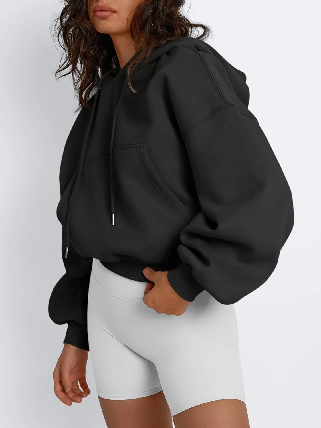 Trendy Queen Womens Cropped Hoodies Fall Fashion 2025 Casual Long Sleeve Sweatshirts Y2k Outfits Winter Clothes