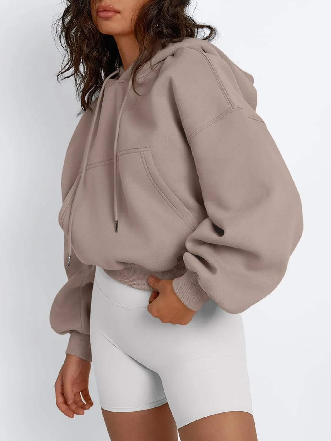 Trendy Queen Womens Cropped Hoodies Fall Fashion 2025 Casual Long Sleeve Sweatshirts Y2k Outfits Winter Clothes