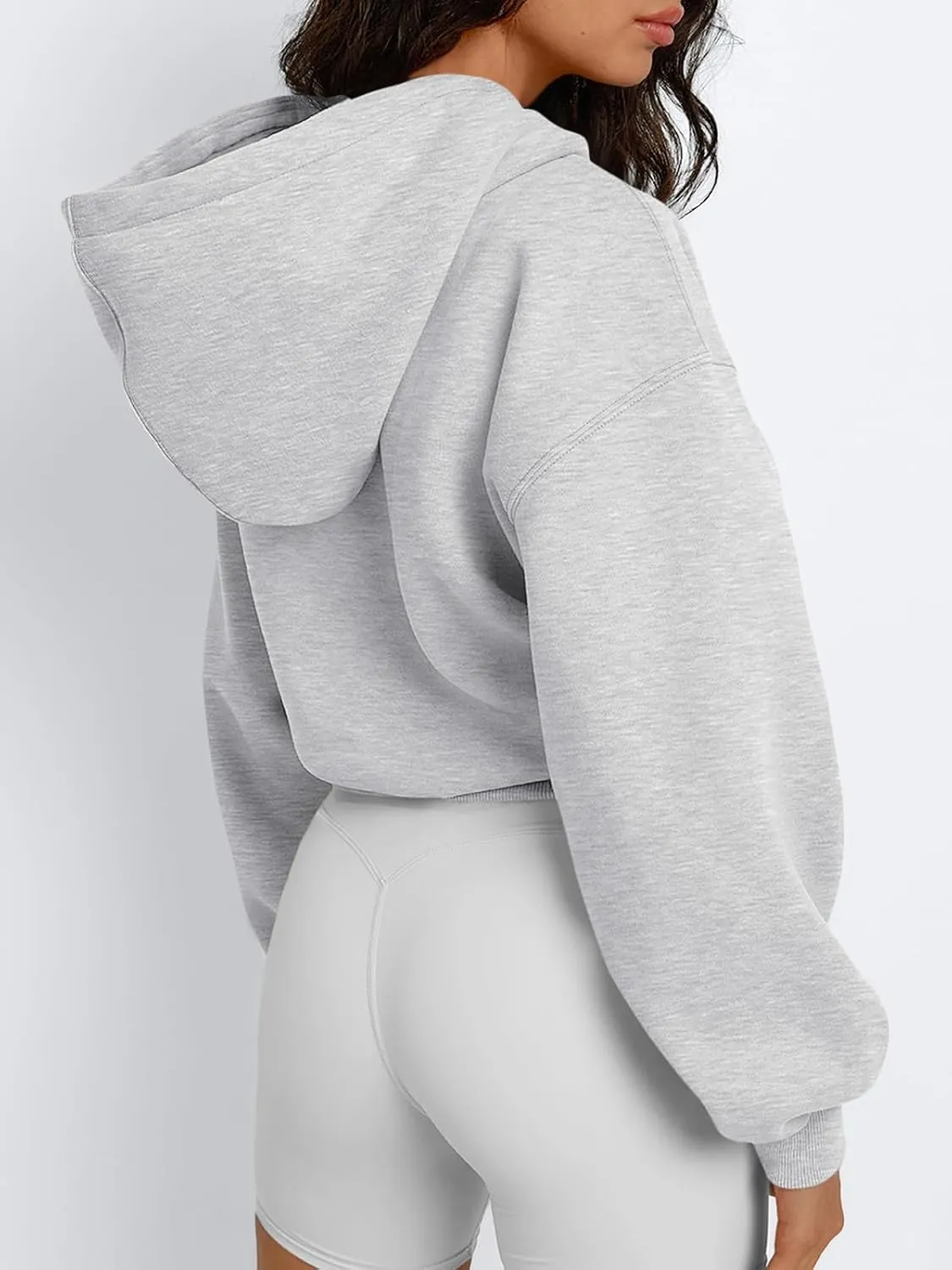 Trendy Queen Womens Cropped Hoodies Fall Fashion 2025 Casual Long Sleeve Sweatshirts Y2k Outfits Winter Clothes