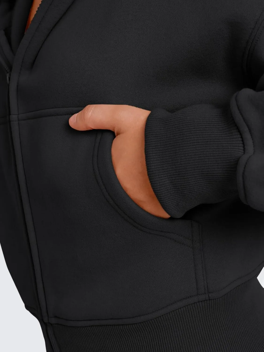 Trendy Queen Womens Zip Up Cropped Hoodies Long Sleeve Sweatshirts Casual Jackets Fall Fashion 2025 Winter Clothes
