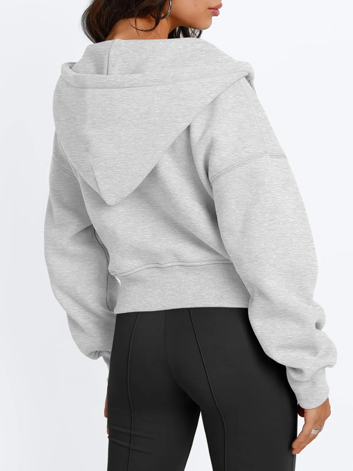 Trendy Queen Womens Zip Up Cropped Hoodies Long Sleeve Sweatshirts Casual Jackets Fall Fashion 2025 Winter Clothes