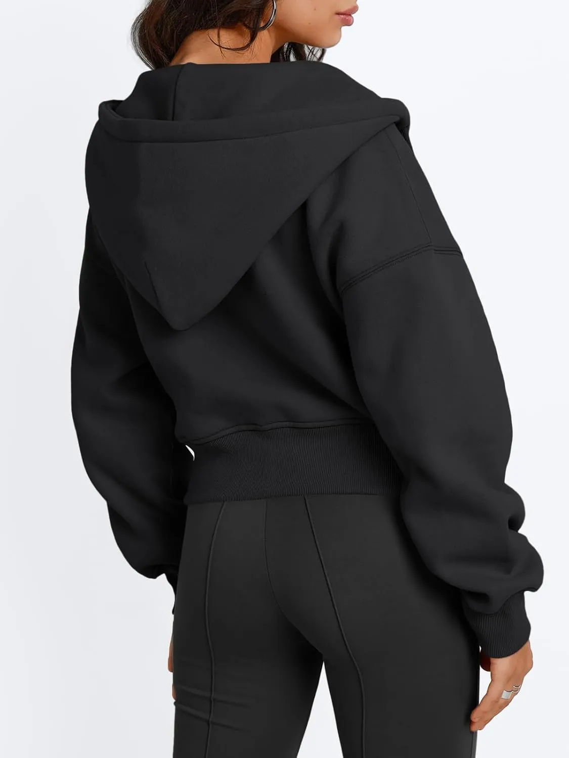 Trendy Queen Womens Zip Up Cropped Hoodies Long Sleeve Sweatshirts Casual Jackets Fall Fashion 2025 Winter Clothes