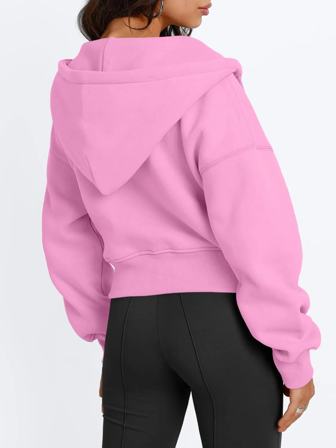 Trendy Queen Womens Zip Up Cropped Hoodies Long Sleeve Sweatshirts Casual Jackets Fall Fashion 2025 Winter Clothes