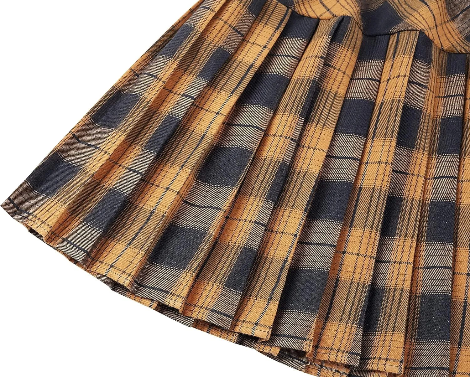 Urban CoCo Women's Elastic Waist Tartan Pleated School Skirt