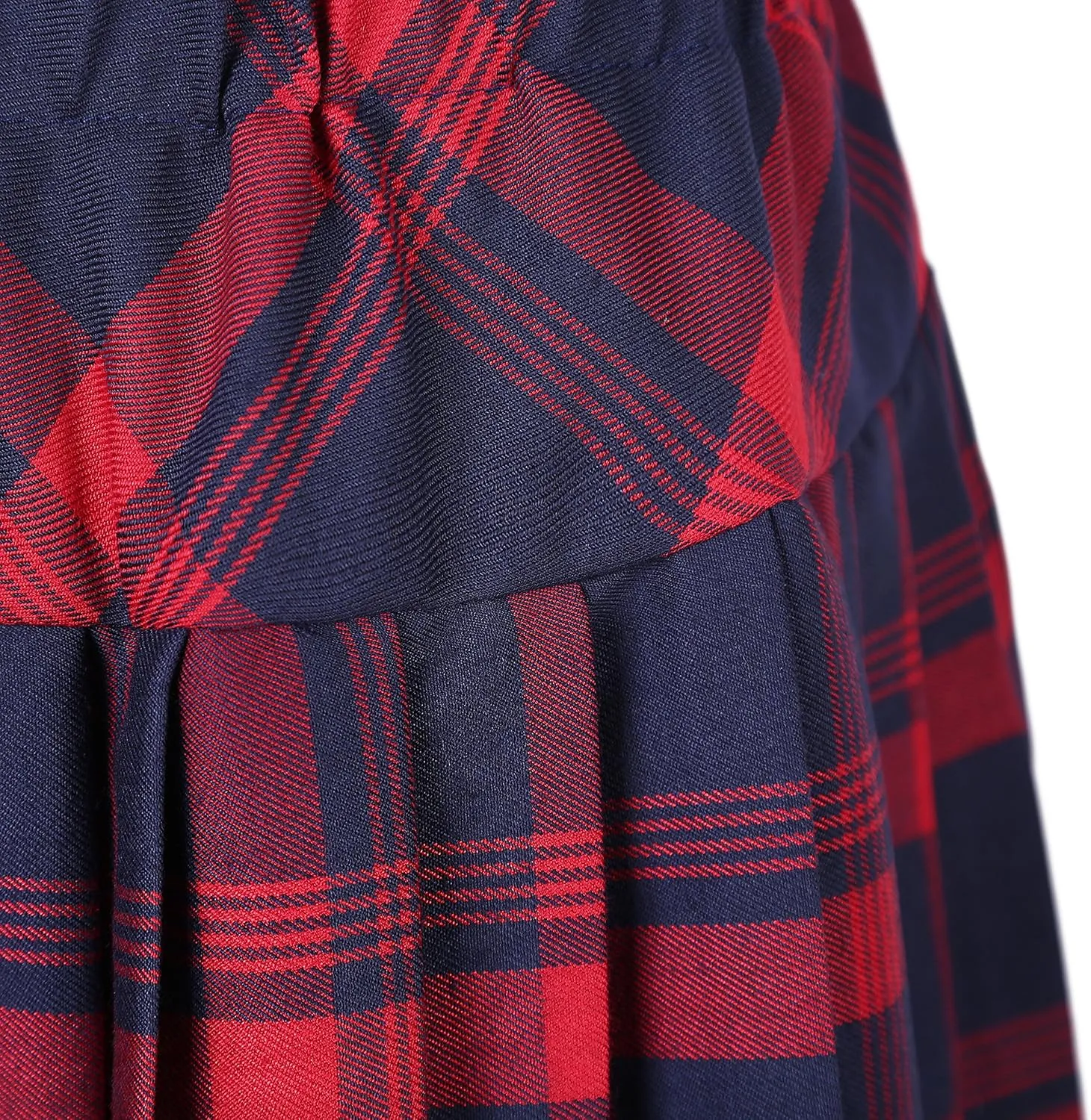 Urban CoCo Women's Elastic Waist Tartan Pleated School Skirt