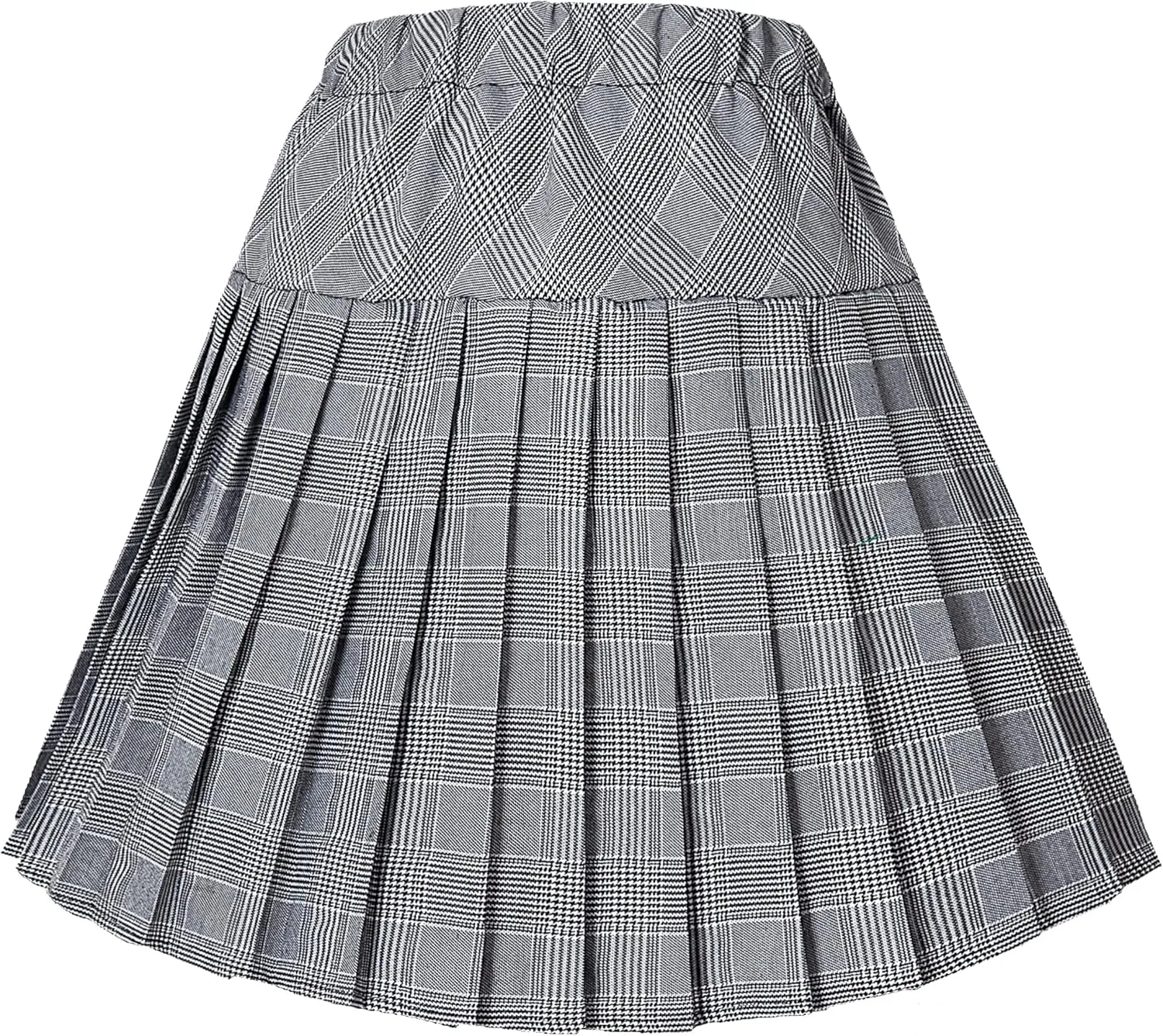 Urban CoCo Women's Elastic Waist Tartan Pleated School Skirt
