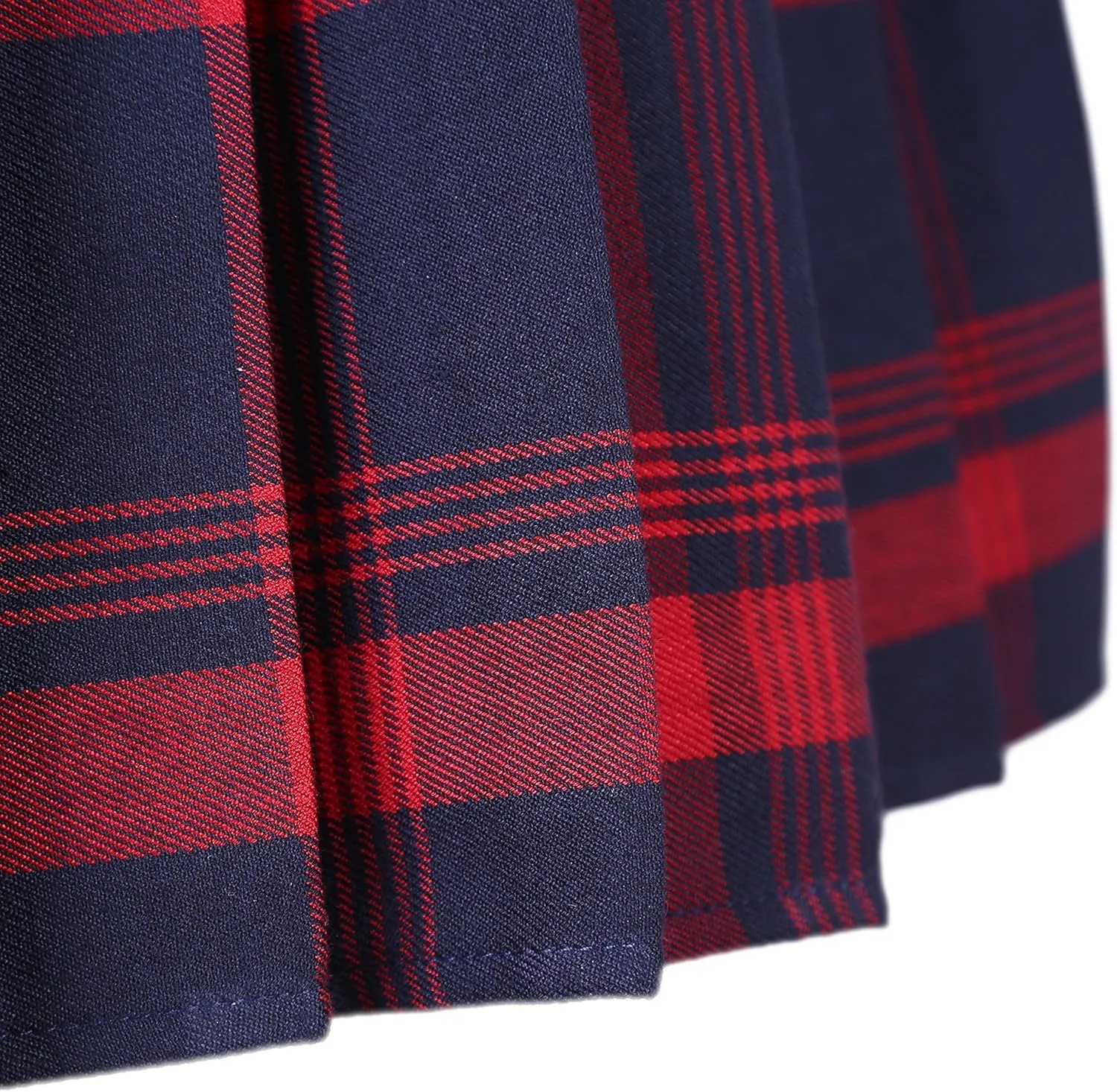 Urban CoCo Women's Elastic Waist Tartan Pleated School Skirt