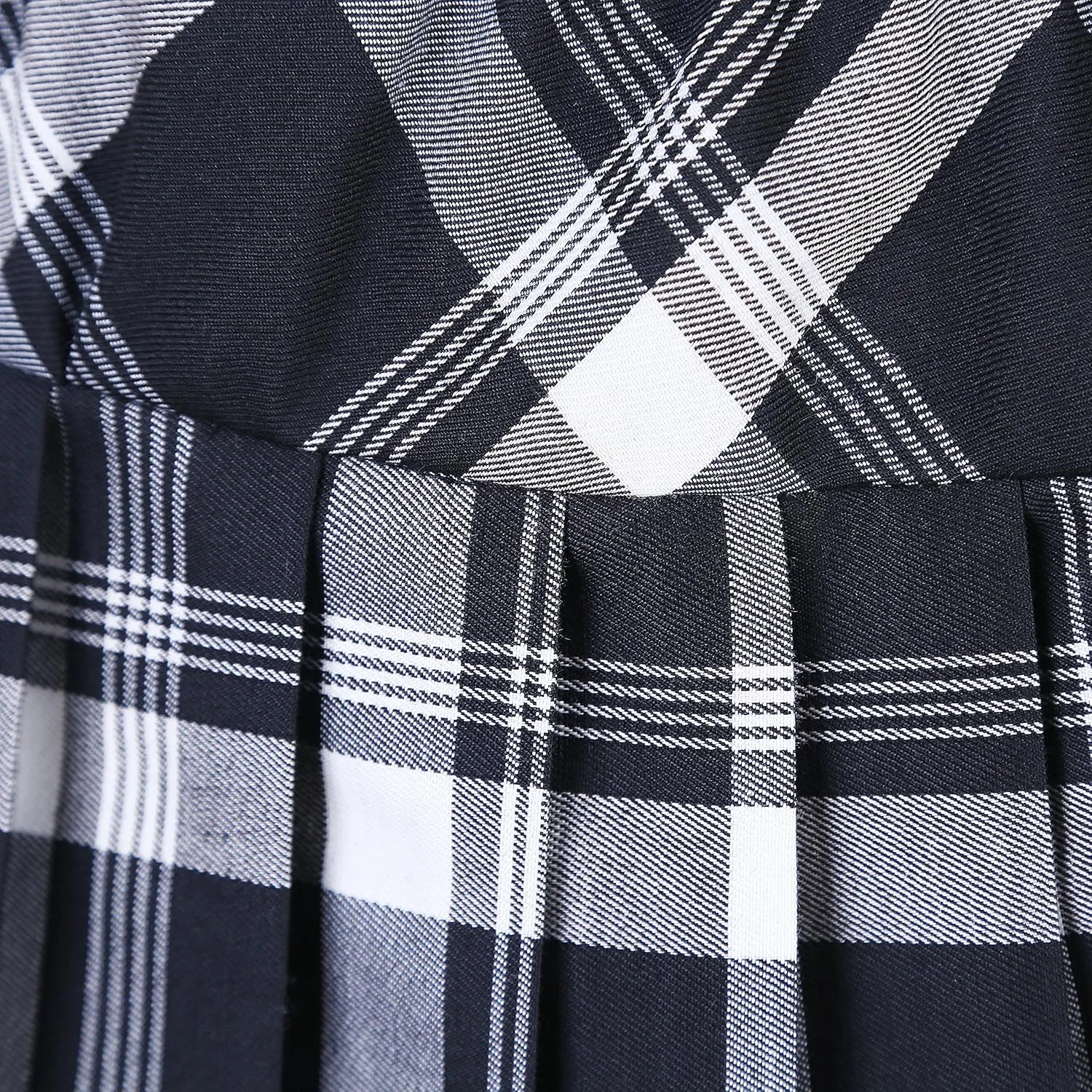 Urban CoCo Women's Elastic Waist Tartan Pleated School Skirt