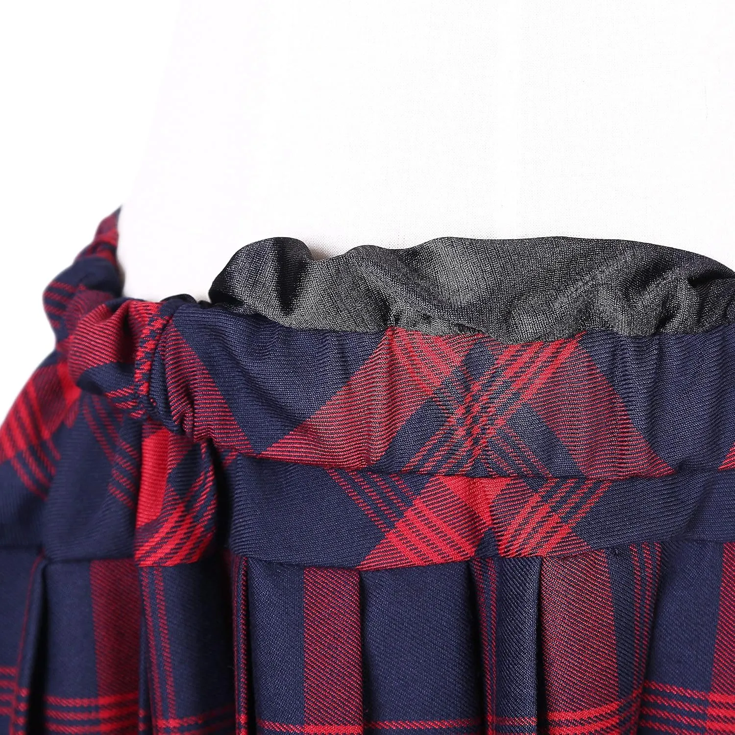 Urban CoCo Women's Elastic Waist Tartan Pleated School Skirt