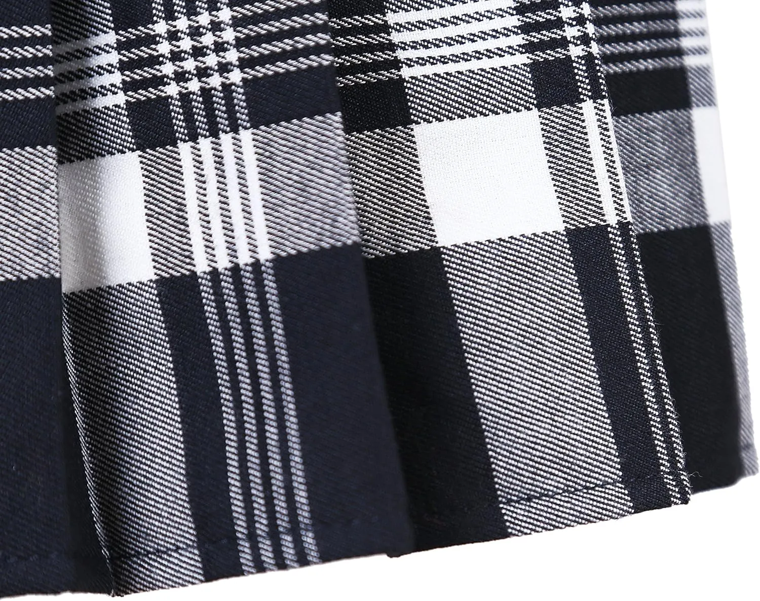 Urban CoCo Women's Elastic Waist Tartan Pleated School Skirt
