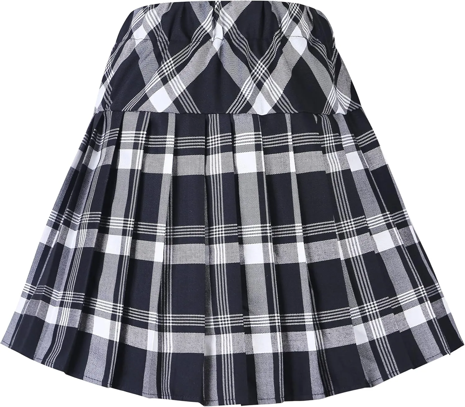 Urban CoCo Women's Elastic Waist Tartan Pleated School Skirt