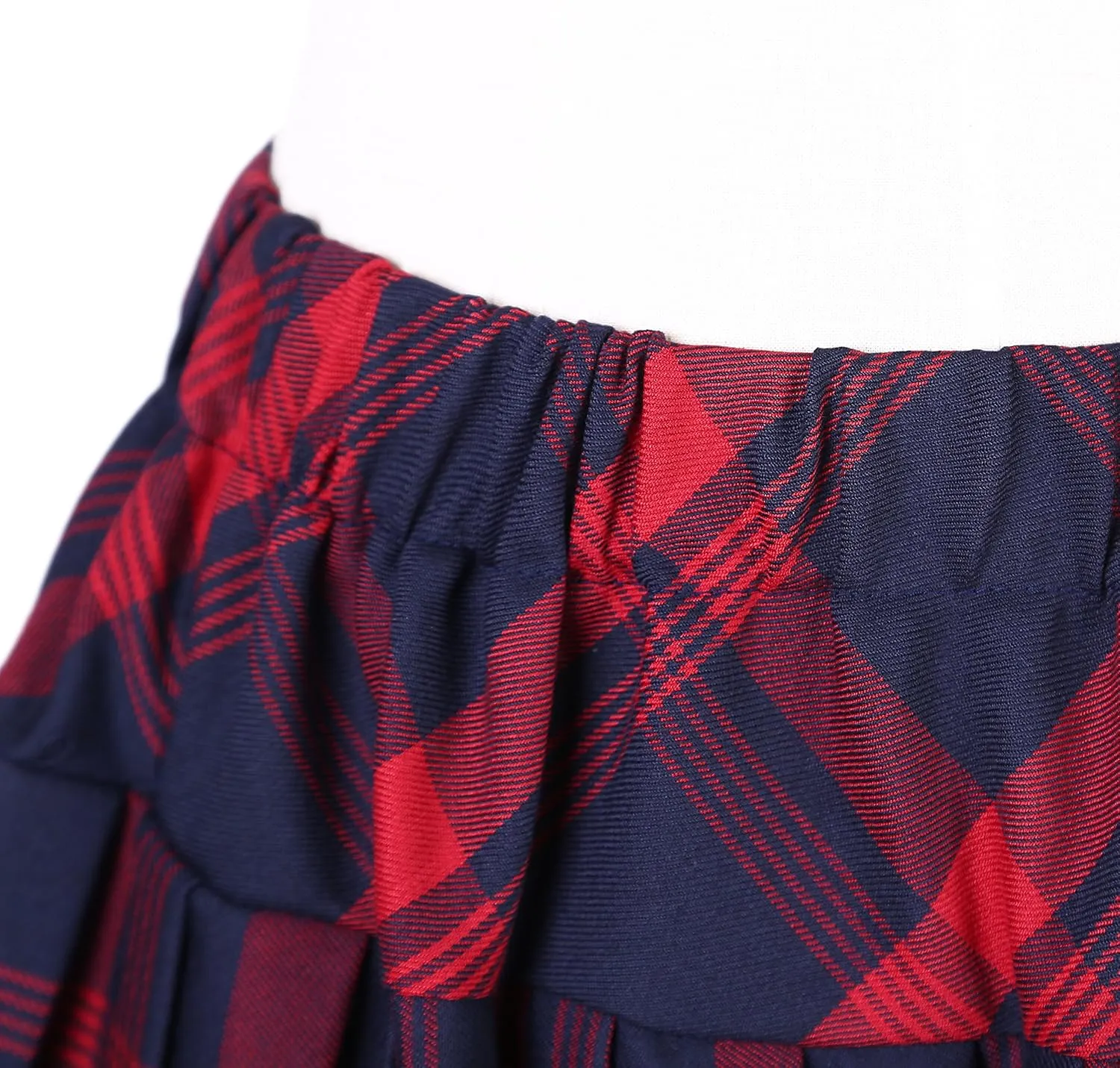 Urban CoCo Women's Elastic Waist Tartan Pleated School Skirt