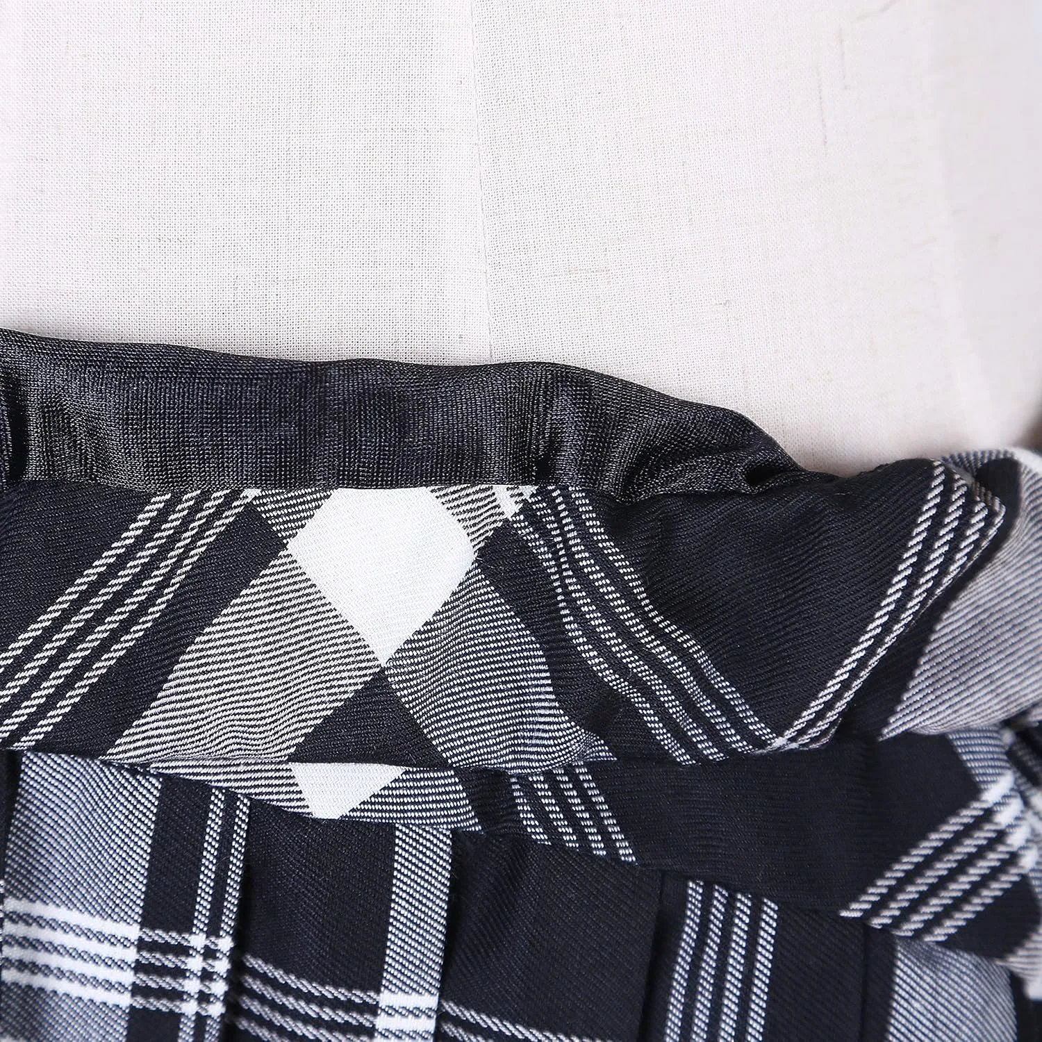 Urban CoCo Women's Elastic Waist Tartan Pleated School Skirt