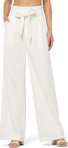 Willit Women Linen Pants Casual Wide Leg Dress Pants High Waisted Paperbag Work Trousers Summer Tie Knot Pockets 28"/30"/32''