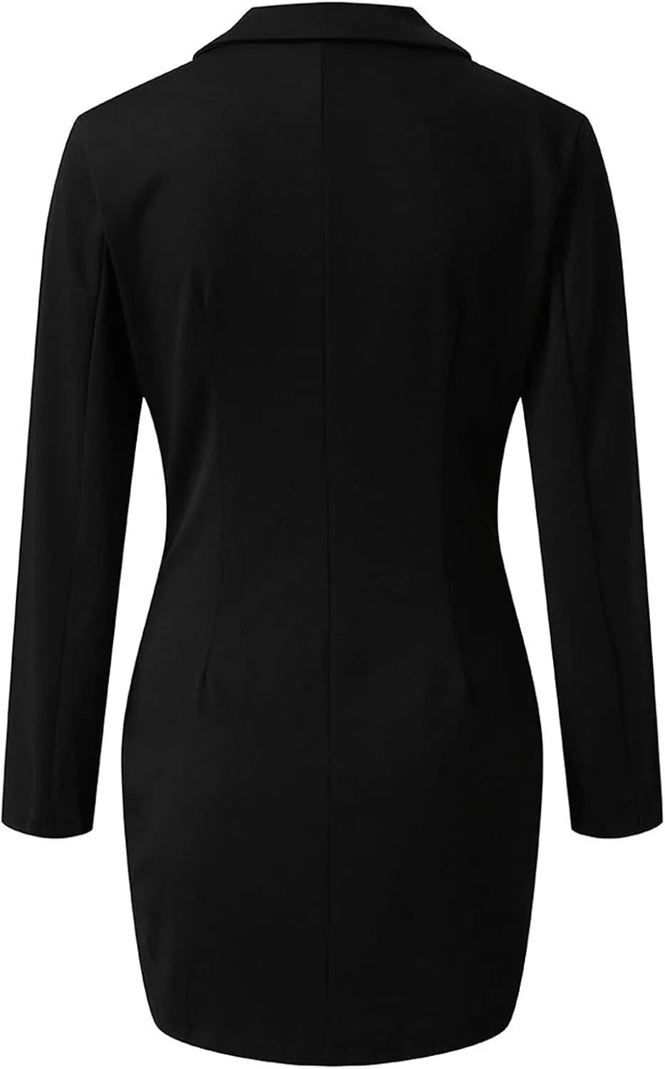 Women Elegant Notched Collar Double Breasted Over Coat Slim Wrap Dress Casual Long Sleeve Work Blazer Jackets Outerwear