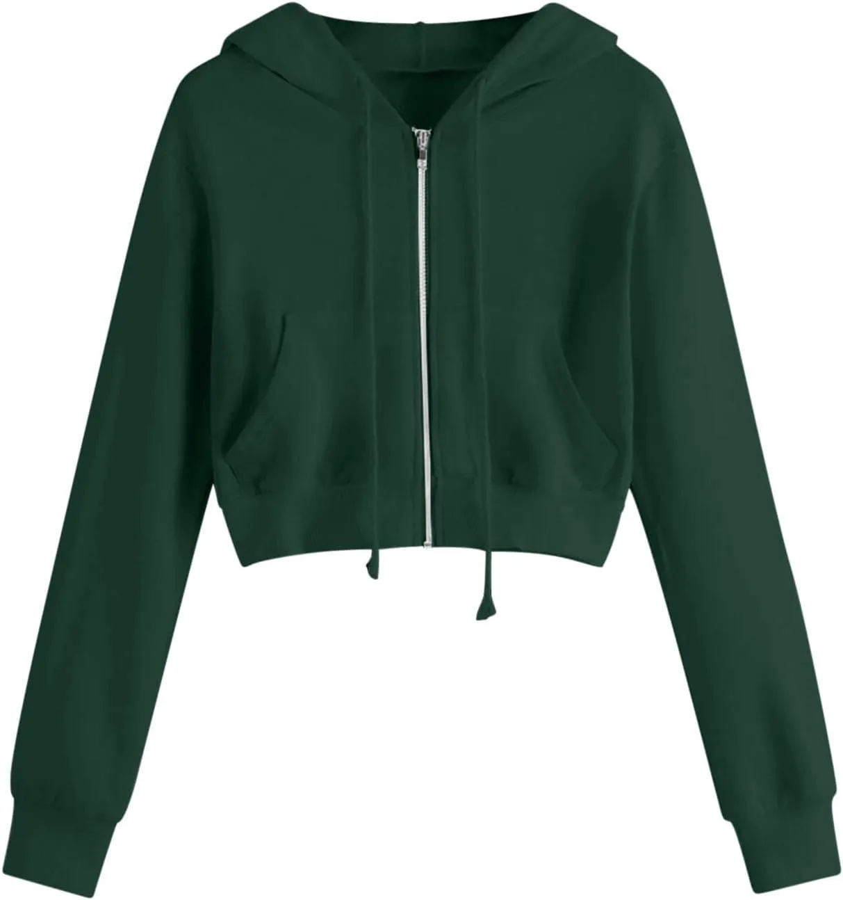 Women Zip Up Hoodies Fall Fashion Cropped Long Sleeve Sweatshirts Jacket Trendy Crop Tops Cute Hoodies for Teen Girls