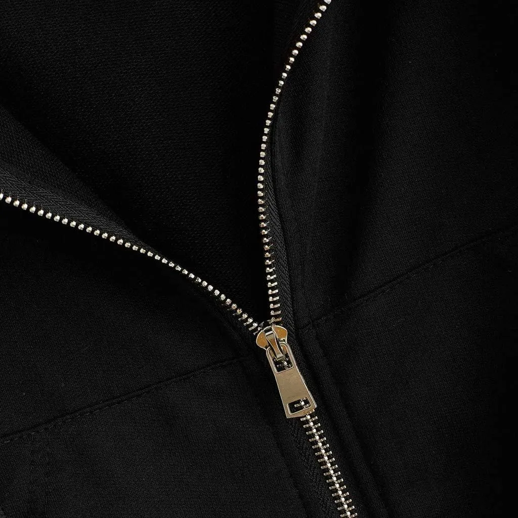 Women Zip Up Hoodies Fall Fashion Cropped Long Sleeve Sweatshirts Jacket Trendy Crop Tops Cute Hoodies for Teen Girls