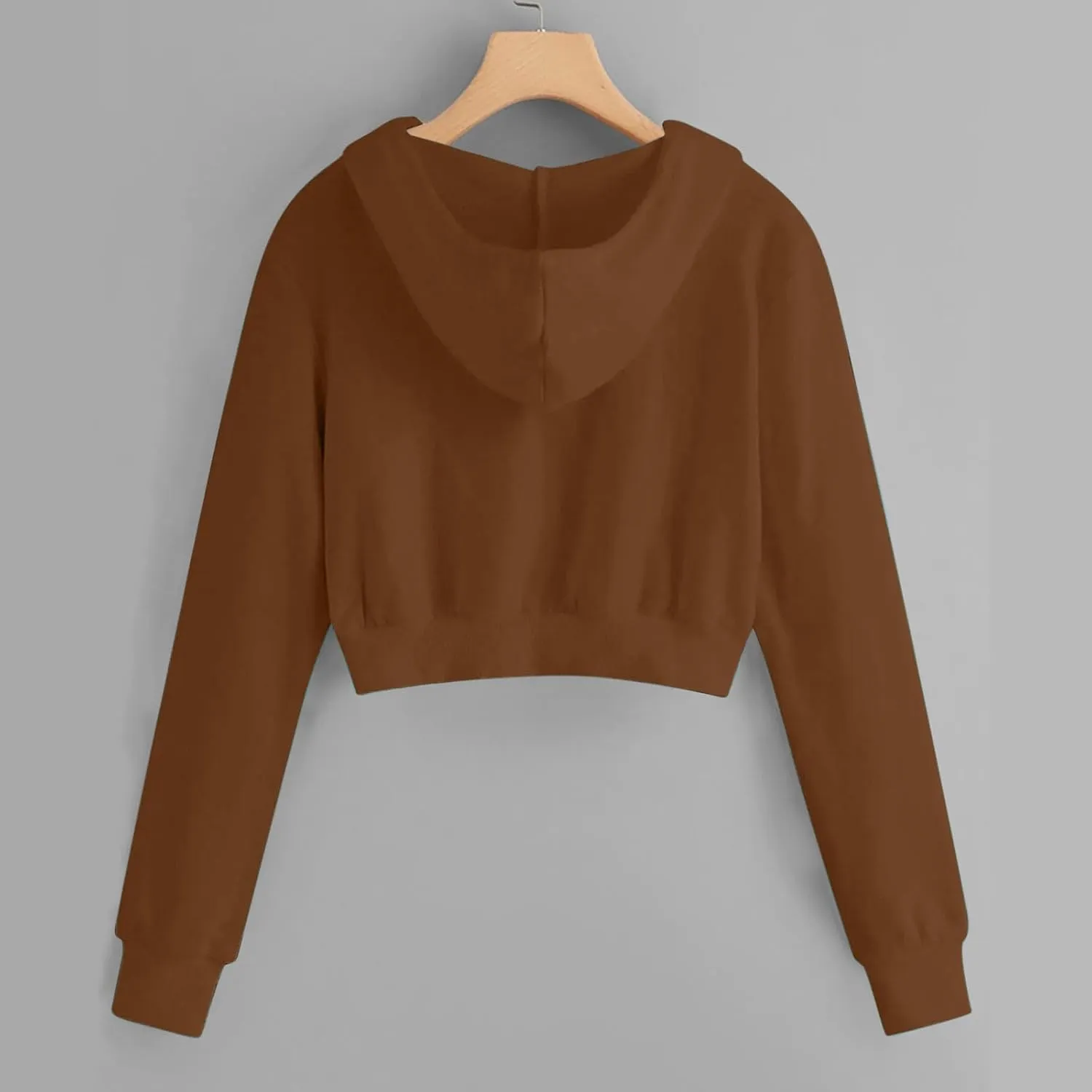 Women Zip Up Hoodies Fall Fashion Cropped Long Sleeve Sweatshirts Jacket Trendy Crop Tops Cute Hoodies for Teen Girls