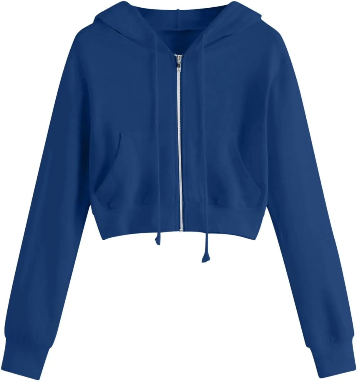 Women Zip Up Hoodies Fall Fashion Cropped Long Sleeve Sweatshirts Jacket Trendy Crop Tops Cute Hoodies for Teen Girls