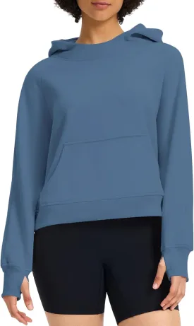 Womens Cropped Hoodies Mock Neck Sweatshirts Fall Fleece Lined Pullover with Thumb Hole 2024 Winter Clothes