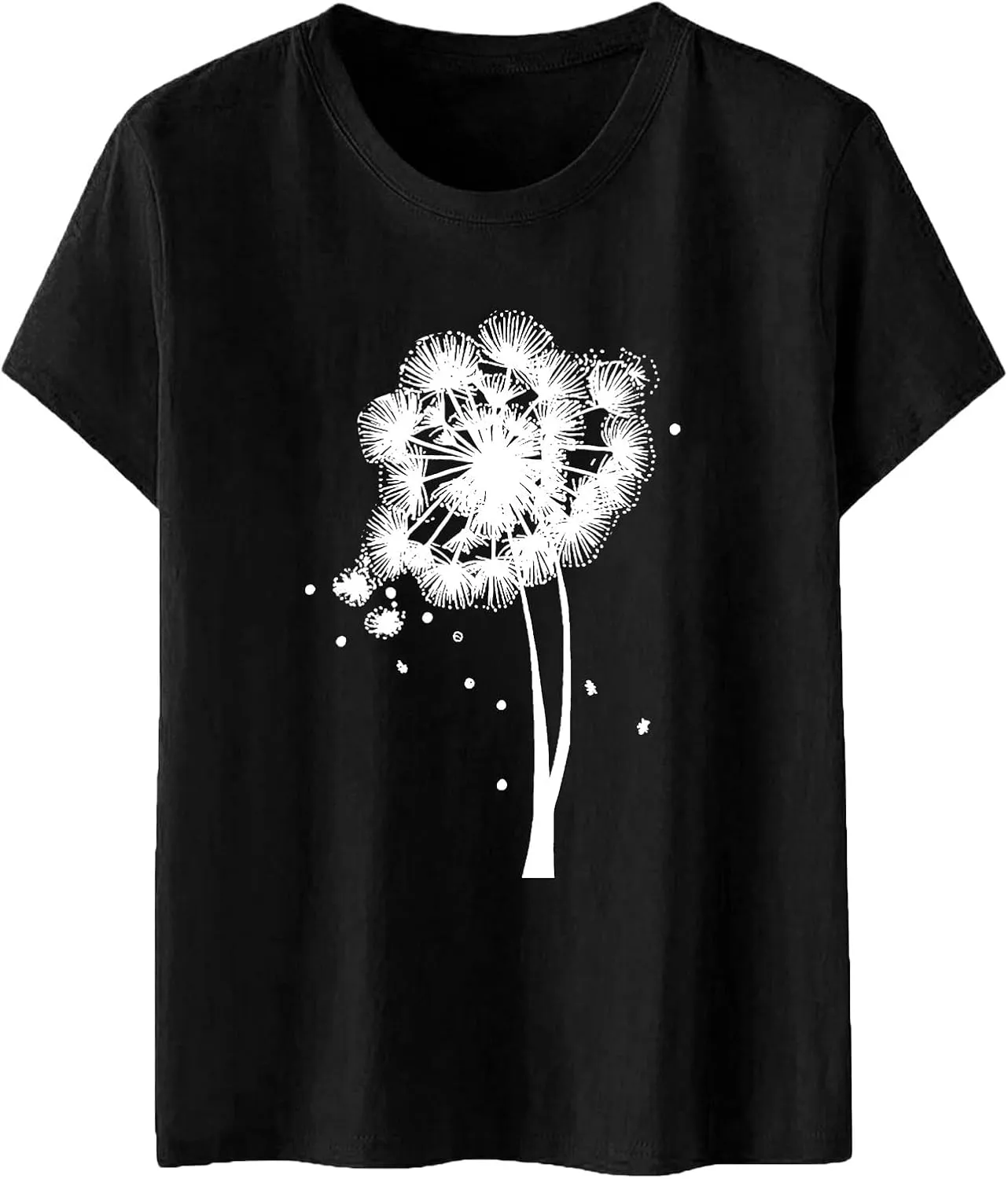 Women's Short Sleeve Summer Tops Round Neck Graphic T Shirts Casual Workout Tshirt Basic Tee Loose Fit Pullover