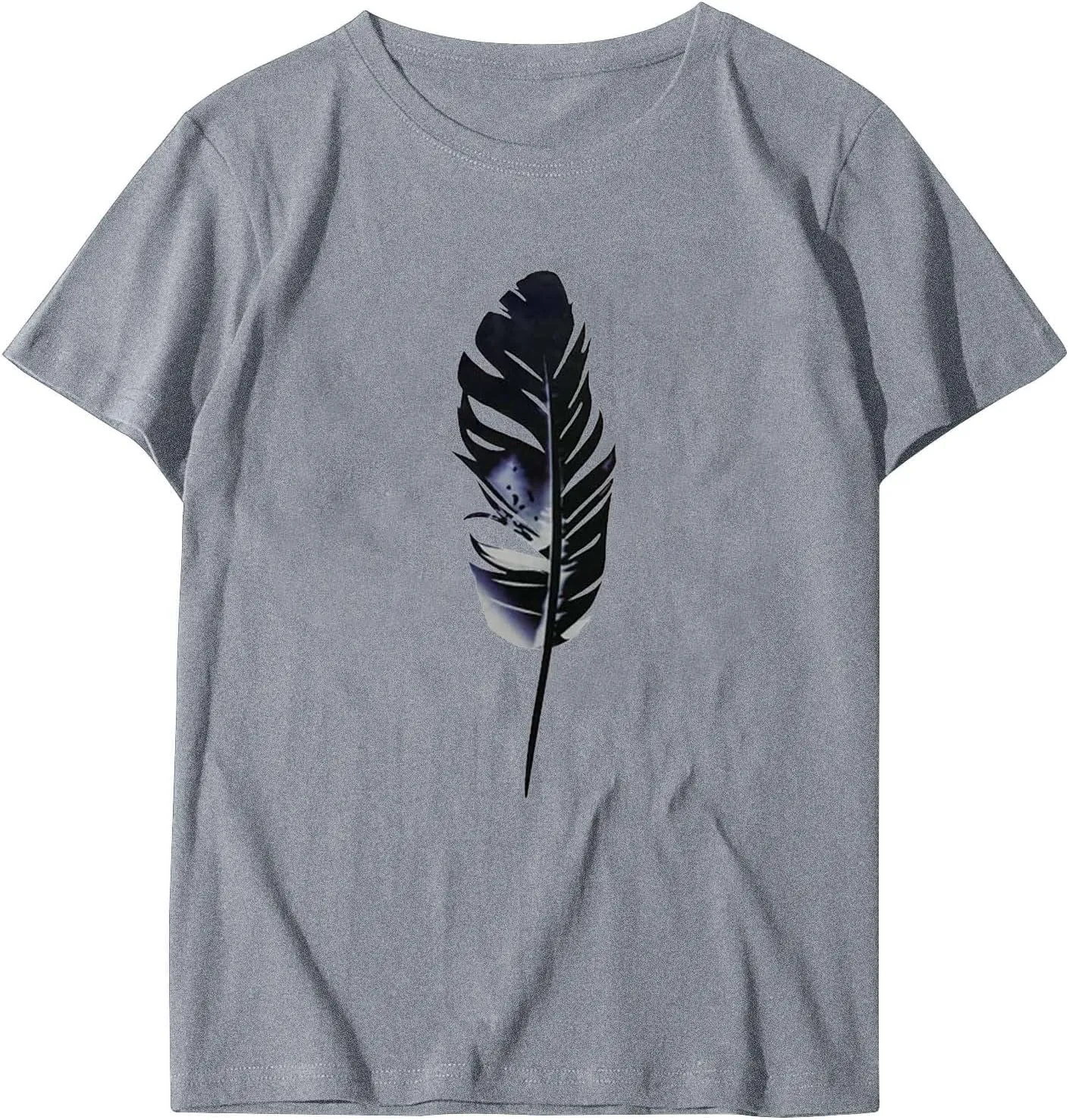 Women's Short Sleeve Summer Tops Round Neck Graphic T Shirts Casual Workout Tshirt Basic Tee Loose Fit Pullover