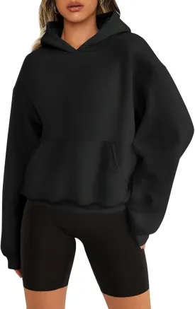 Womens Sweatshirts Cropped Hoodies Fleece Long Sleeve Sweaters Pullover Tops Fall Winter Clothes With Pockets