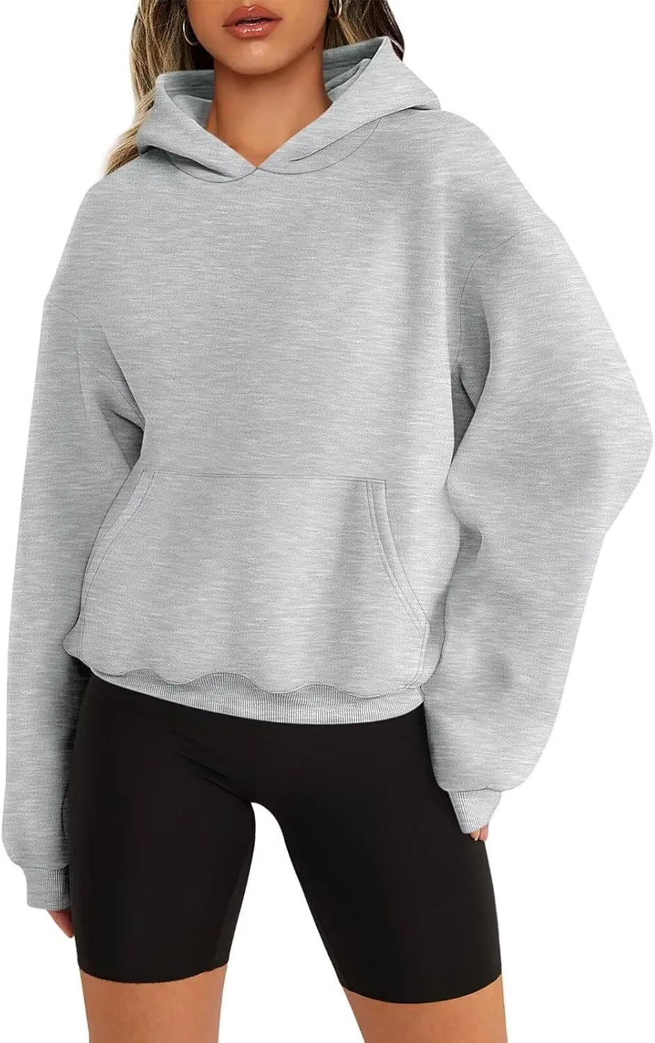Womens Sweatshirts Cropped Hoodies Fleece Long Sleeve Sweaters Pullover Tops Fall Winter Clothes With Pockets