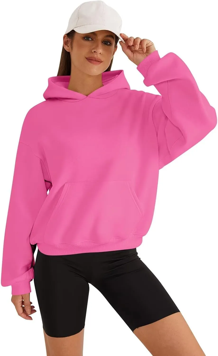 Womens Sweatshirts Cropped Hoodies Fleece Long Sleeve Sweaters Pullover Tops Fall Winter Clothes With Pockets