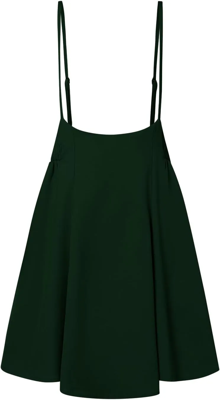 YOINS Women's Suspender Skirt Basic High Waist Versatile Flared Skater Skirt