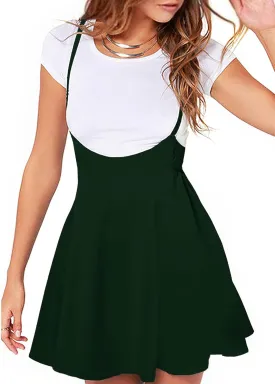 YOINS Women's Suspender Skirt Basic High Waist Versatile Flared Skater Skirt